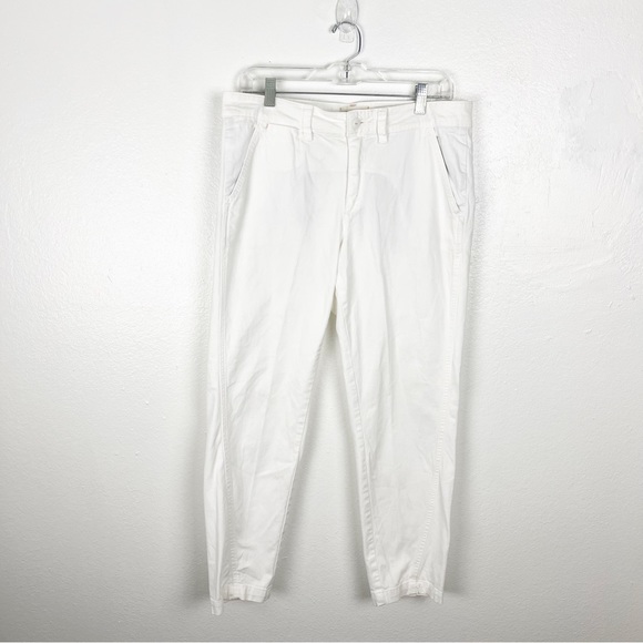 Anthropologie Pants - ANTHROPOLOGIE White Chino Relaxed Fit Pants 29 Preppy Neutral Beach Wedding
